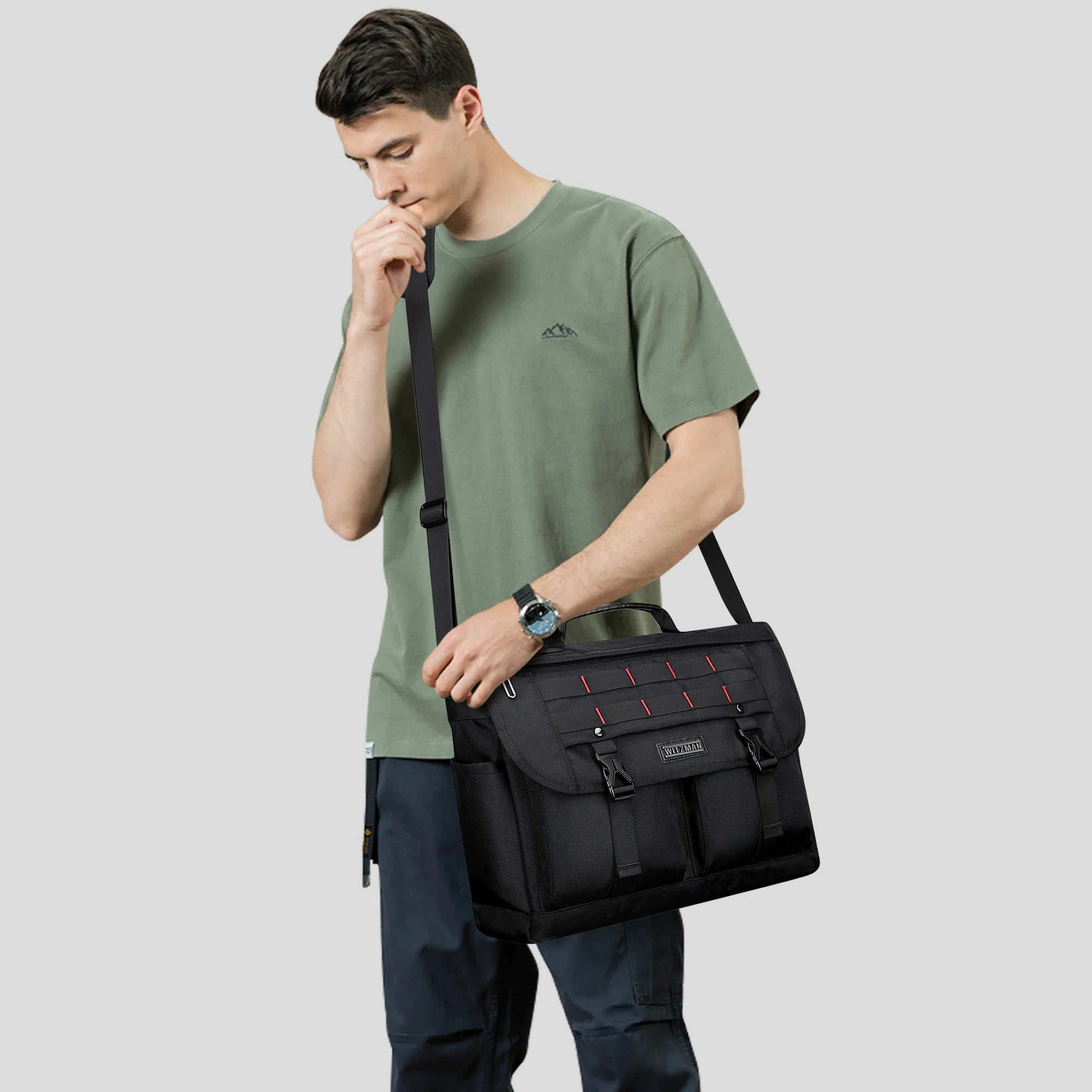 Messenger Bag Lightweight Nylon Satchel Anti-Theft Design | WITZMAN